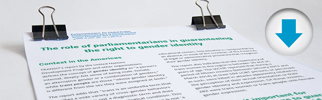Un informe sobre el papel de los parlamentarios en garantizar el derecho a la identidad de género