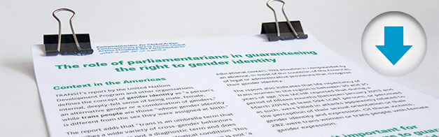 An advocacy brief about the role of parliamentarians in guaranteeing the right to gender identity