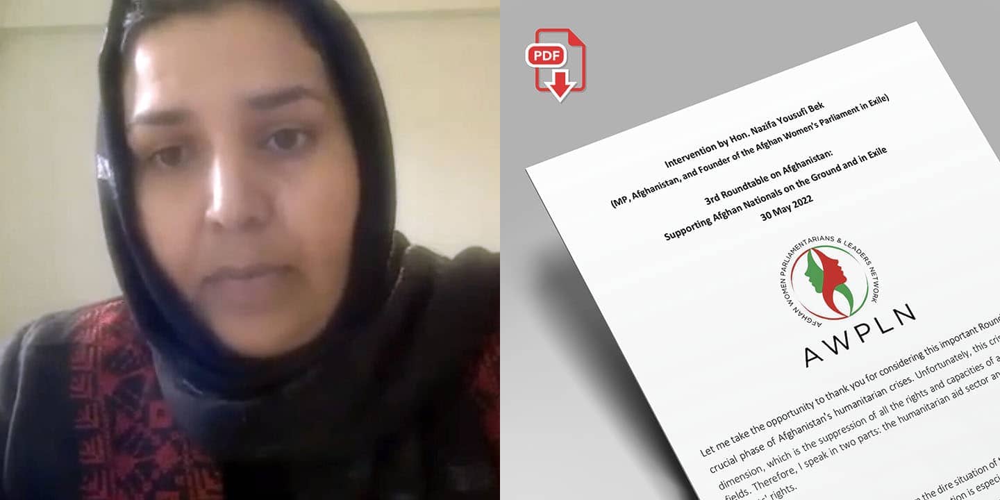 Intervention by Hon. Nazifa Yousufi Bek