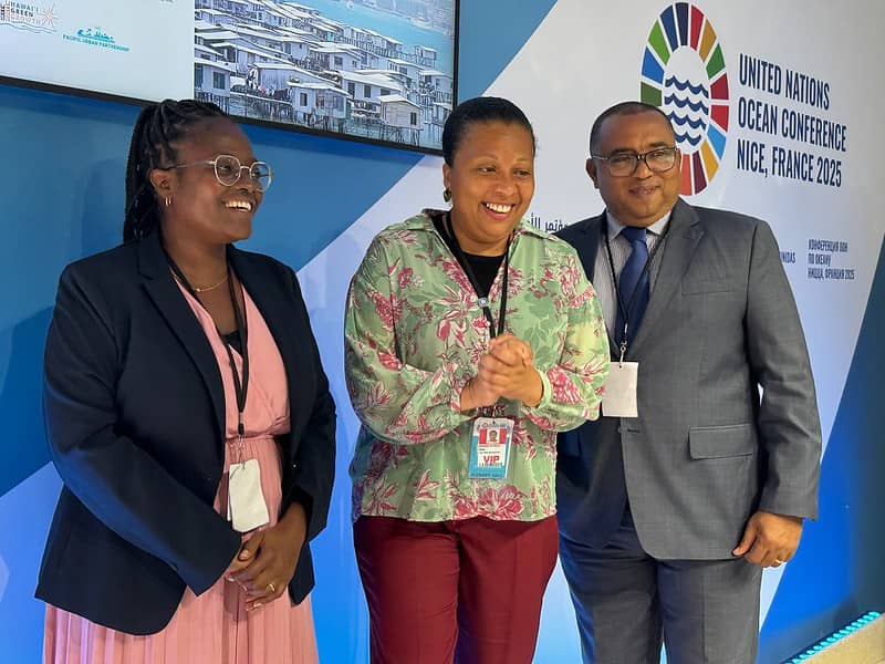 Dep. Bilaine de Ceita (São Tomé and Príncipe); Minister Nilda da Mata, Ministry of Environment, Youth, Tourism, and Sustainability (São Tomé and Príncipe); and Dep. Arlindo dos Santos (São Tomé and Príncipe)