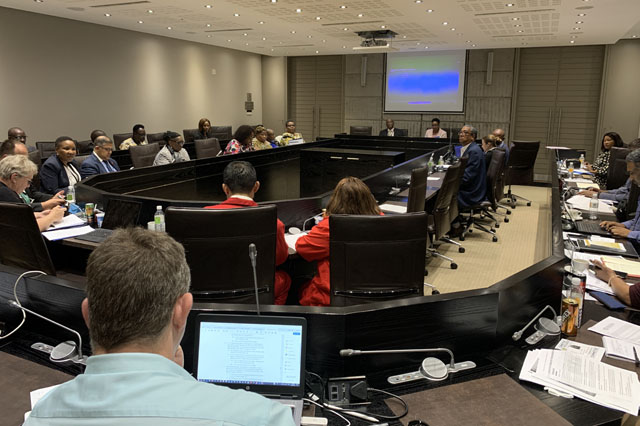 Honorable Members of the National Assembly of the Parliament of South Africa engaged in discussions on maritime governance and sustainable development.