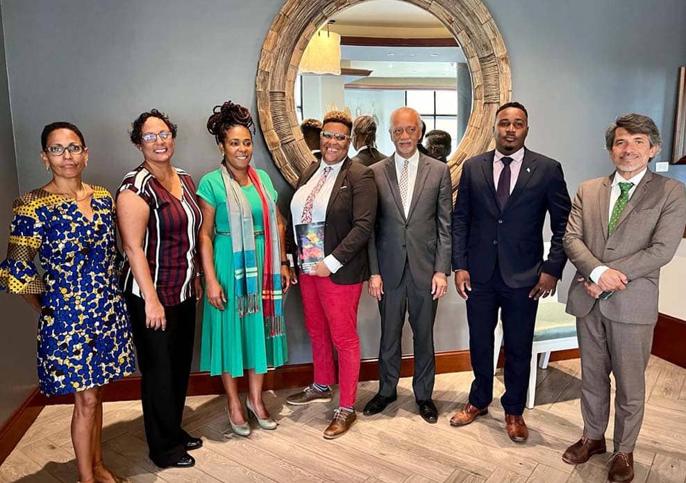 Caribbean Parliamentarians with Roberta Clarke (IAHRC) and Victor Madrigal (UN IE on SOGI)