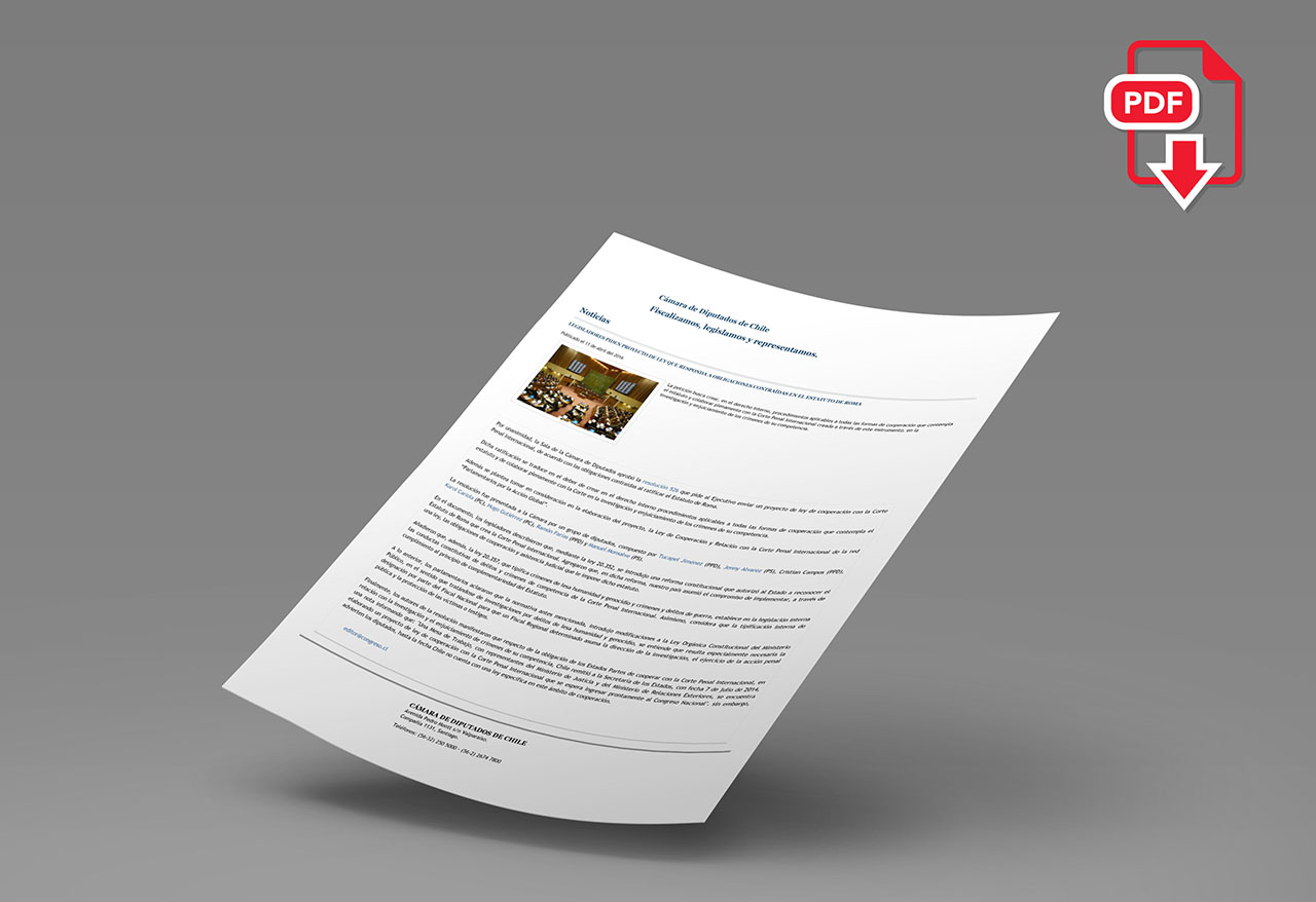 The Chamber of Deputies of Chile Unanimously adopted a resolution on cooperation with the ICC