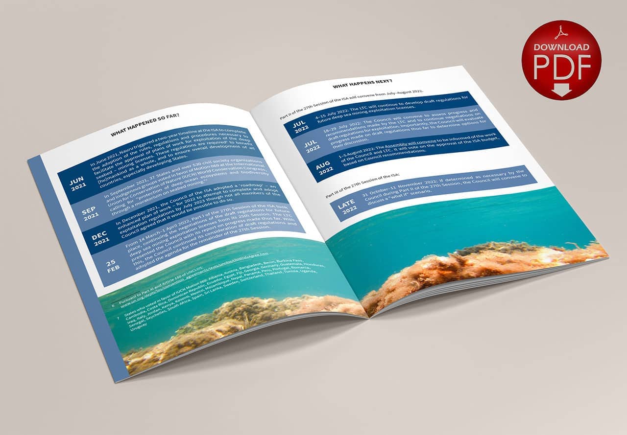 Timeline for Protecting the Deep Seabed: A Factsheet for Parliamentarians