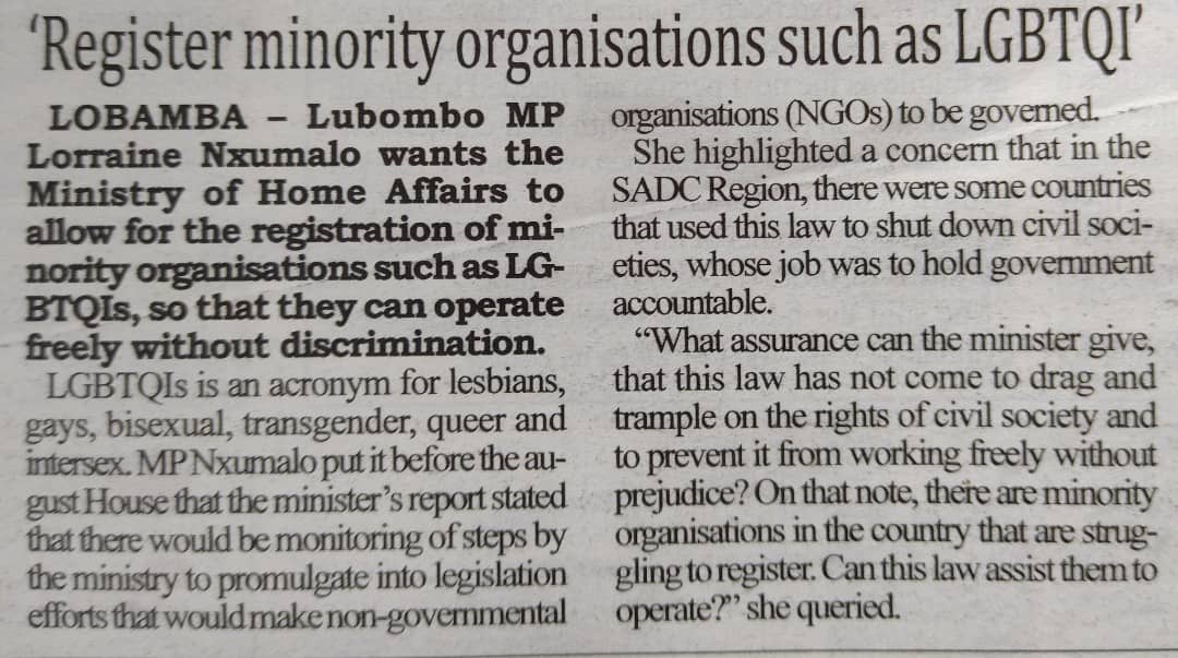 hon nxumalo mp eswatini article 4