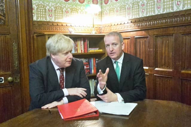 PGA Board Member Mark Pritchard, MP (UK) with UK Foreign Minister, Mr. Boris Johnson.