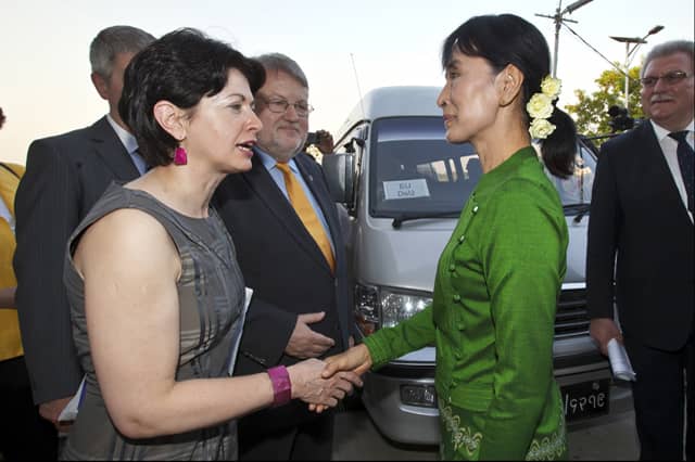 Barbara Lochbihler, MEP (Germany) Meets with Aung San Suu KYI: Image courtesy of European Union 