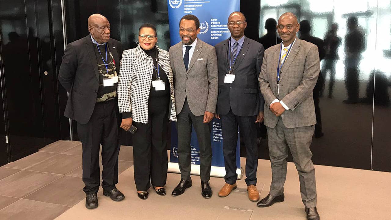 Zimbabwean delegation welcomed by ICC President, Judge Chile Eboe-Osuji (Nigeria). 