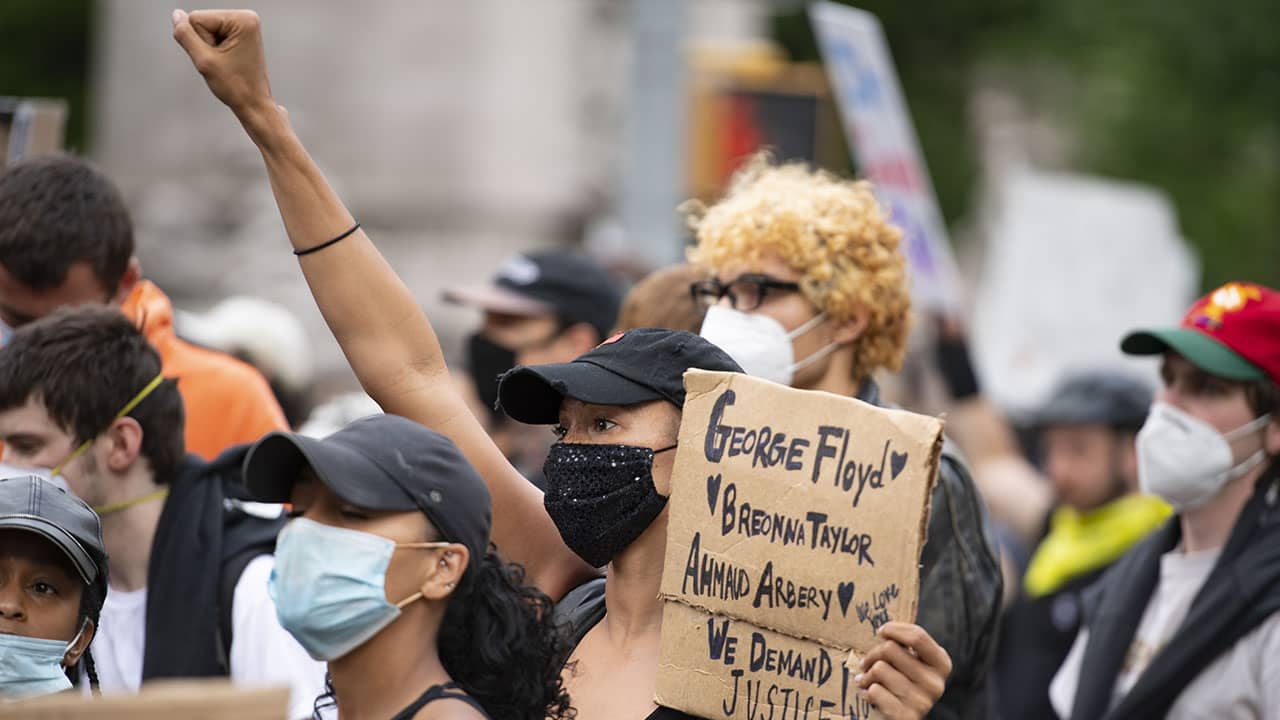 Protest in New York City against racism and police violence after the death of George Floyd. UN Photo/Evan Schneider