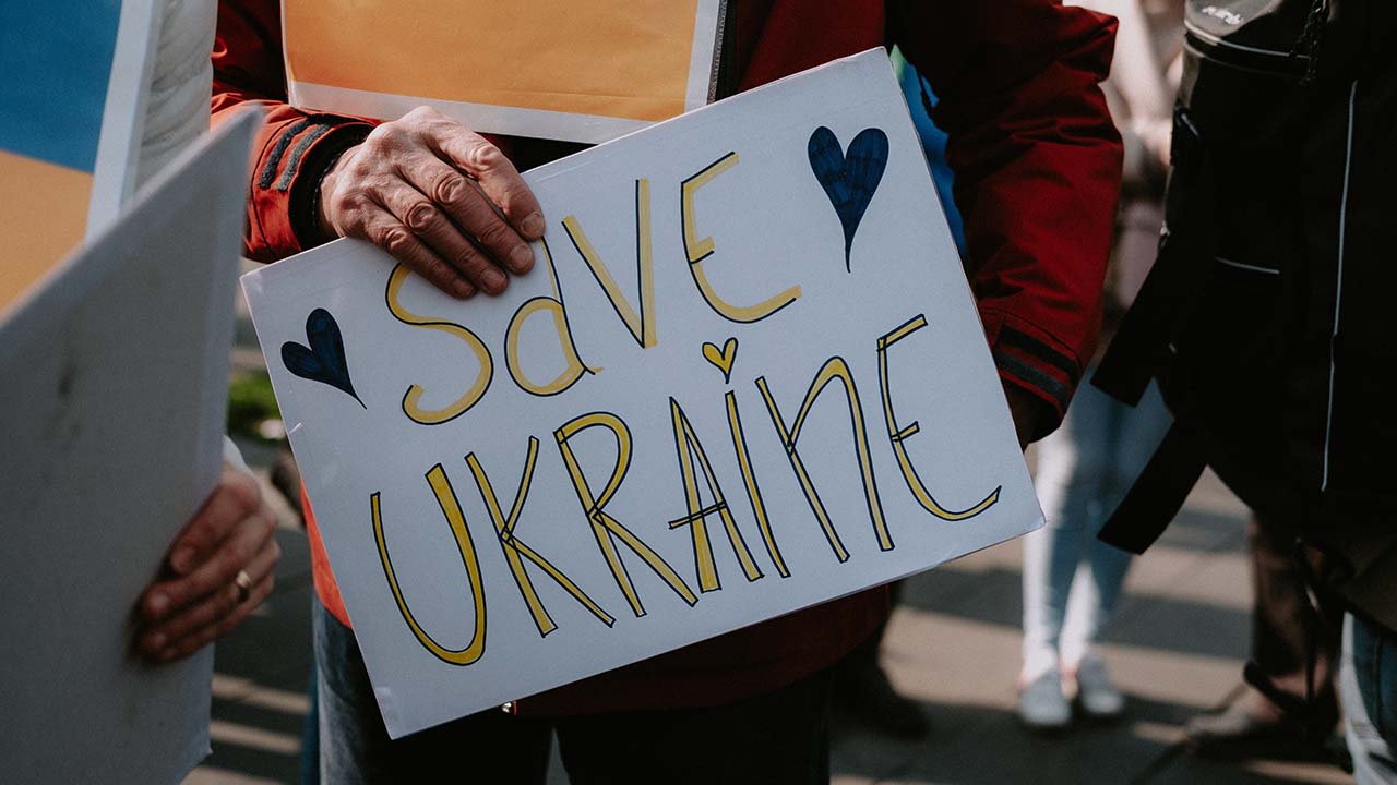 Photo by Mathias Reding: https://www.pexels.com/photo/sign-save-ukraine-on-protest-against-war-in-ukraine-11421084/