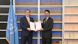 Armenia’s Instrument of Ratification of the ICC Rome Statute Deposited at the UN. Photo: Permanent Mission of Armenia to the United Nations