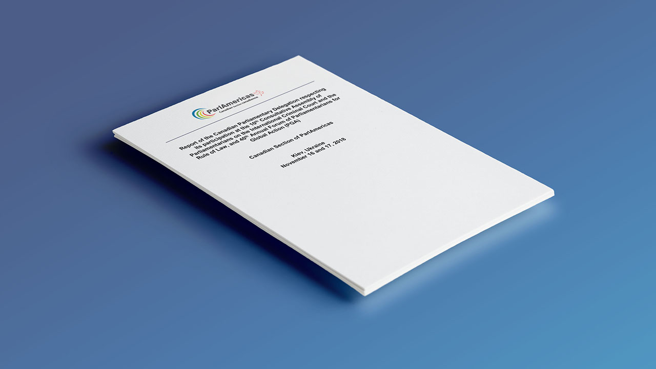 Informe de la Delegación Parlamentaria Canadiense sobre su participación en la 10ª Asamblea Consultiva de Parlamentarios sobre la Corte Penal Internacional y el Estado de Derecho