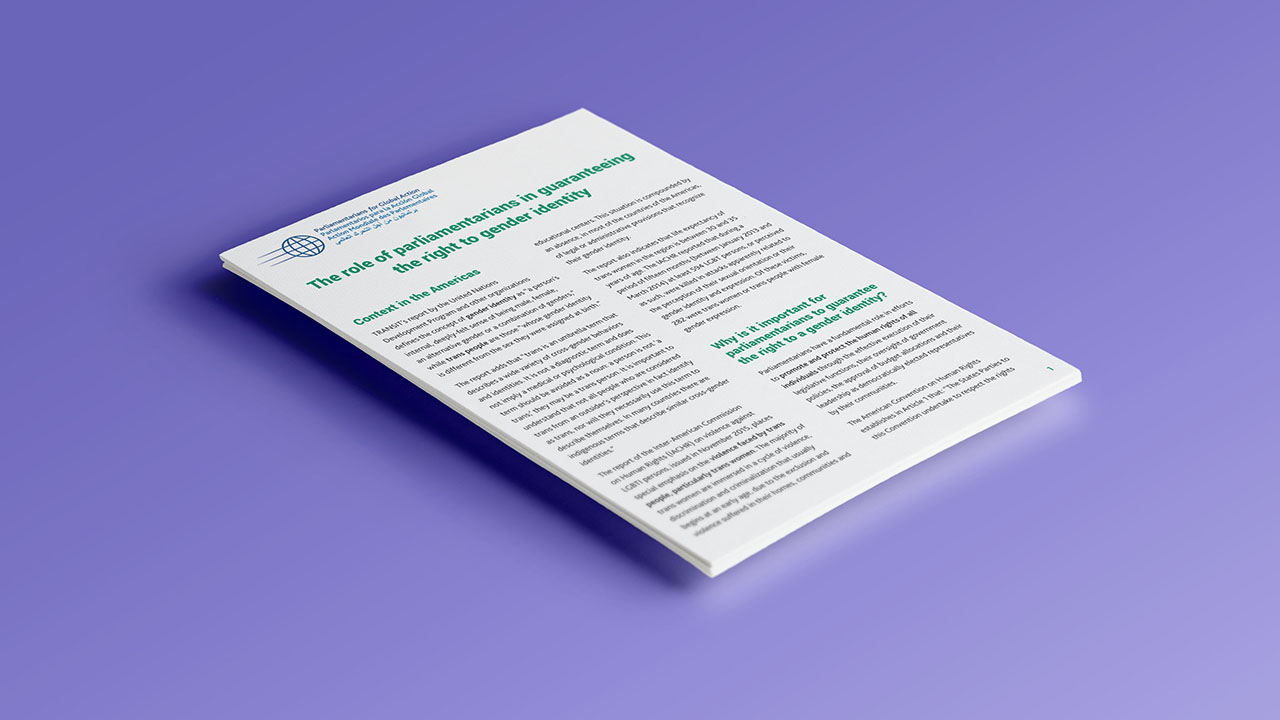 El rol de los parlamentarios en garantizar el derecho a la identidad de género