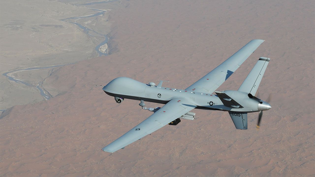 An MQ-9 Reaper unmanned aerial vehicle flies a combat mission over southern Afghanistan. Photo: U.S. Air Force / Lt. Col. Leslie Pratt