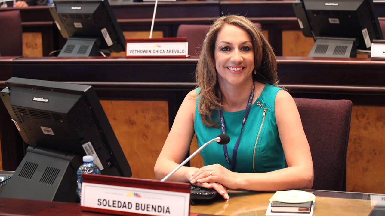 Assemblywoman Soledad Buendía (President, PGA Ecuador). Photo: Hugo Ortiz Ron / National Assembly / Wikimedia Commons