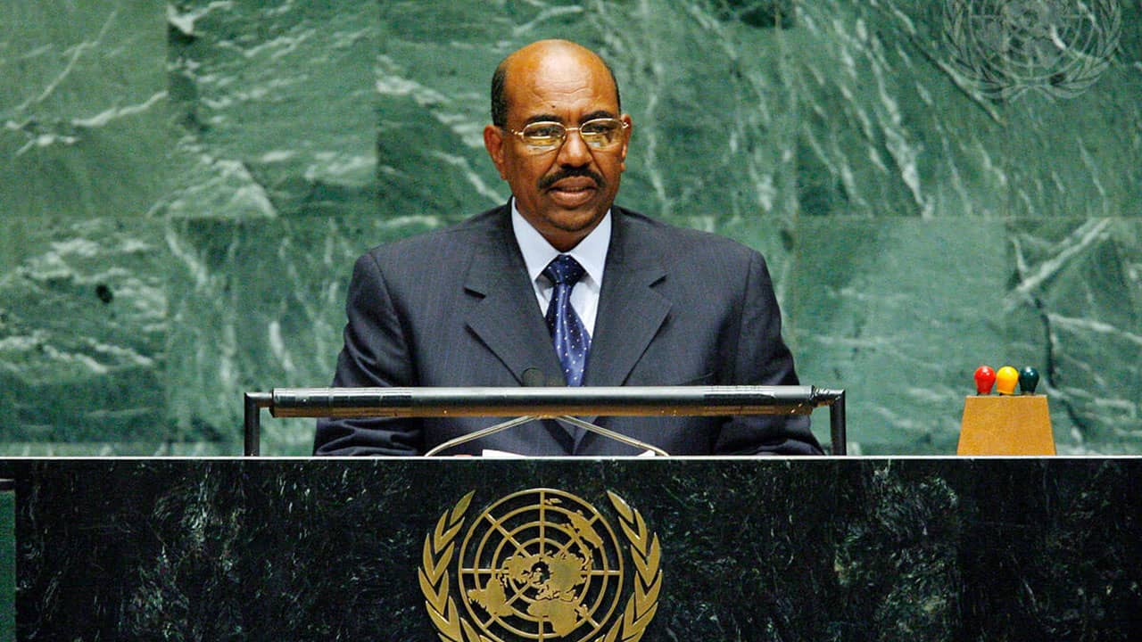 Omar Hassan Al-Bashir  addresses the general debate of the sixty-first session of the General Assembly, at UN Headquarters in New York in 2006. UN Photo/Marco Castro.