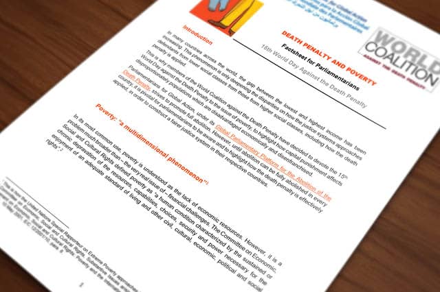 Factsheet for Parliamentarians - Death Penalty and Poverty