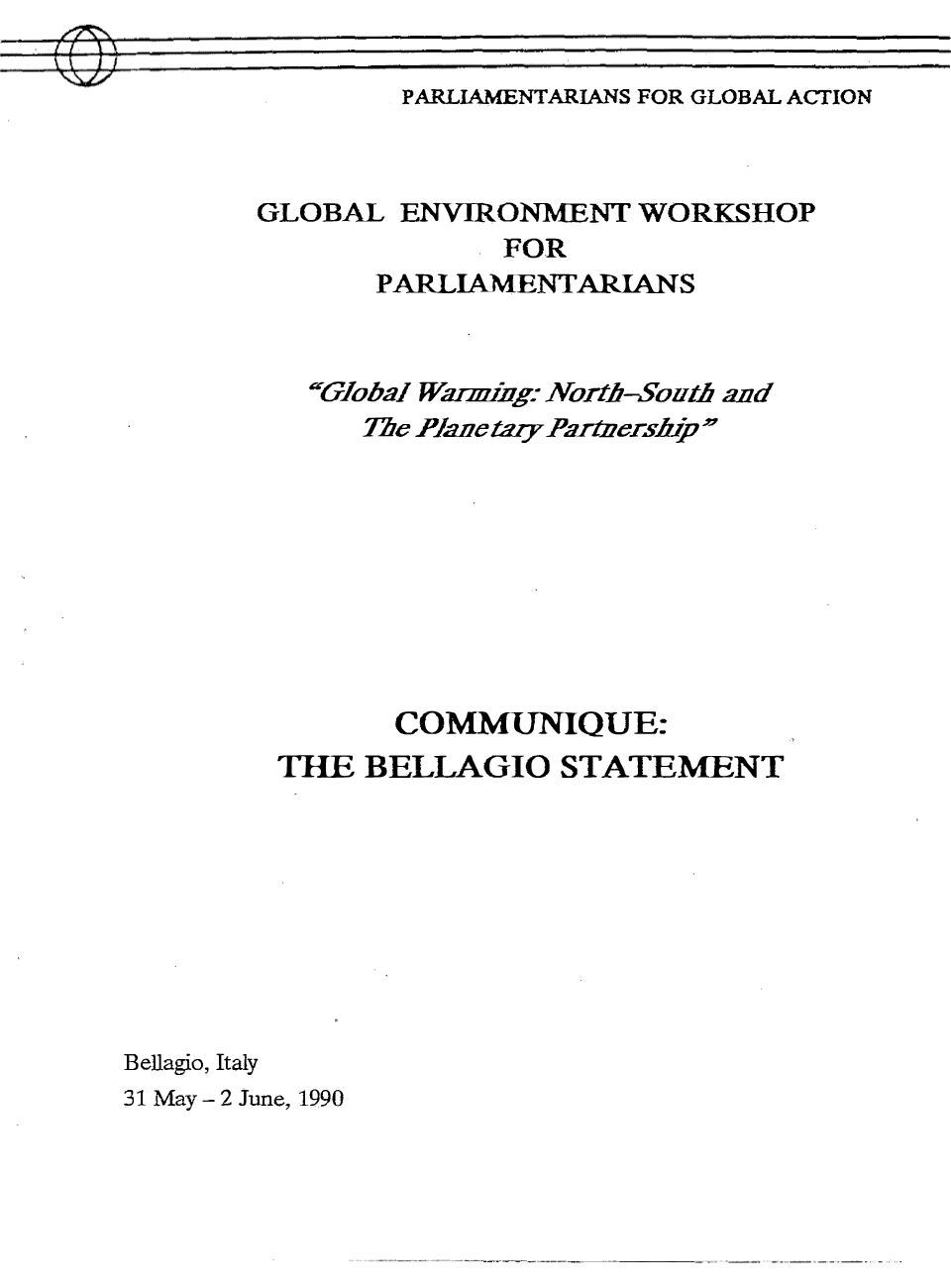 Bellagio Communiqué on Climate Change (1990)