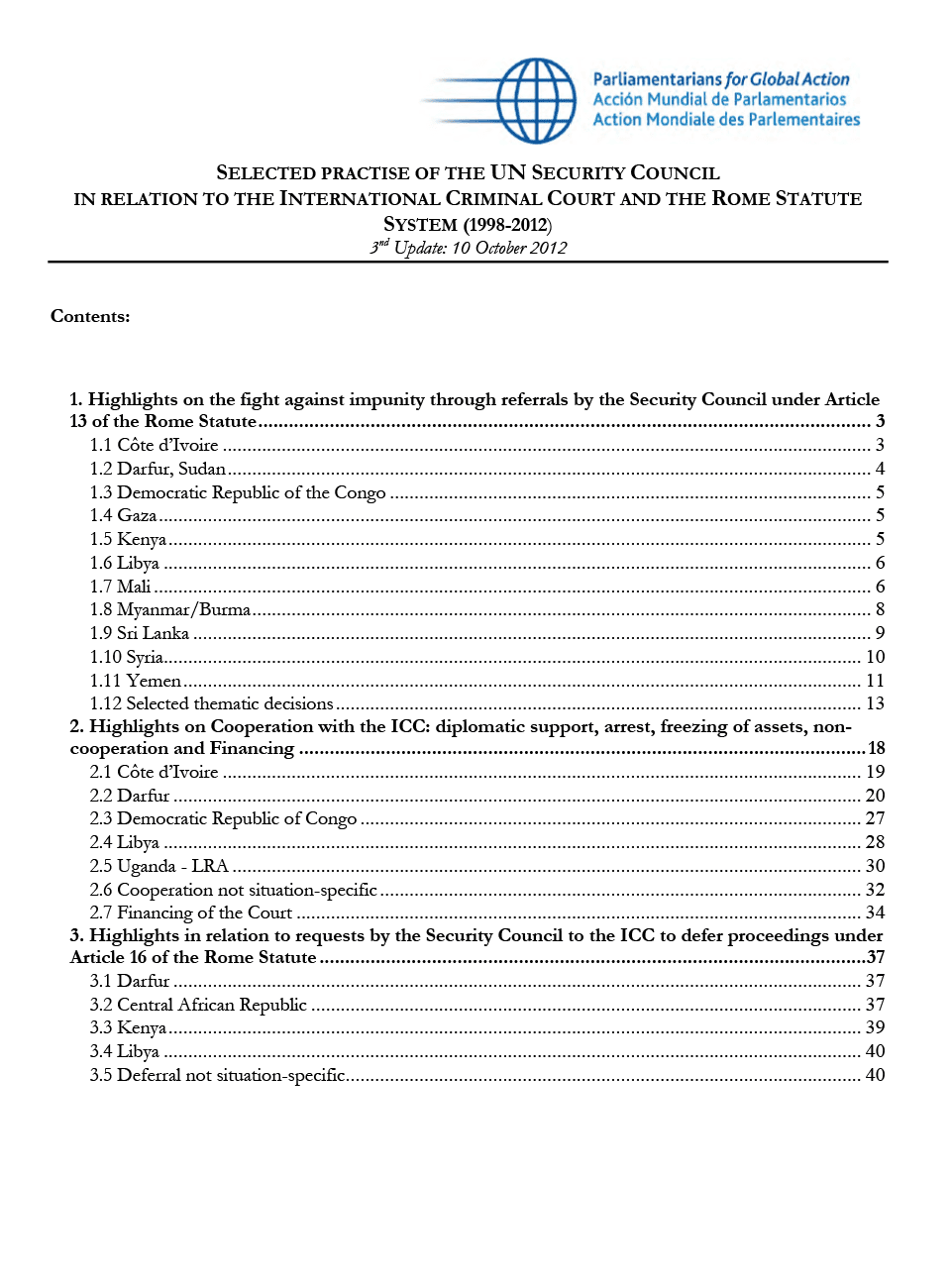 Le Conseil de sécurité de l’ONU et la Cour pénale internationale